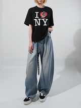 (UNISEX) ツイストストライプデニムパンツ