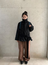 ハルカボカシ毛ニットバンディングワイドパンツ