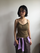 Otti frill button sleeveless top (3color)