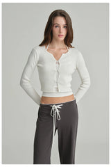 Jelly button cardigan, White