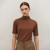 ハーフタートルネックTシャツ BROWN