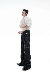 Matte Leather Zip Pants