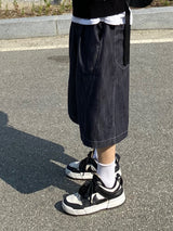 カーブデニムハーフパンツ