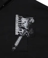 パッチスタッズフードジップアップ (BLACK)