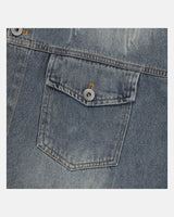 (UNISEX) Scratch Denim Shirts Jacket