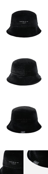 24FW ベーシックロゴベロアバケットハット ブラック