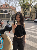 Pure frill blouse_black