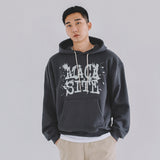 ビンテージロゴフードTシャツ　チャコール