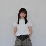 puff sleeve nylon tops