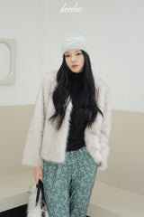 Snow White No Collar Fur Jacket