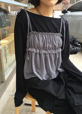 MESH SHIRRING TOP