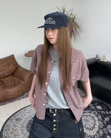 Kea Two-Pocket Crop Check Shirt