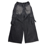 buckle cargo denim pants