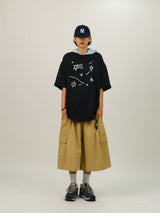 [SEMADE] コンフォート スター プリント ハーフ Tシャツ