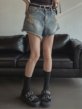 Bohemian Fringed Short Denim Pants