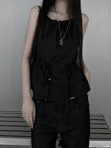 halterneck string nylon sleeveless (2color)