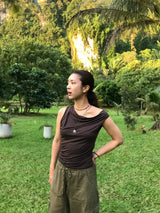 Soft Drape Sleeveless (Brown)