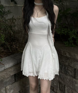 flared scarf mini dress (2color)