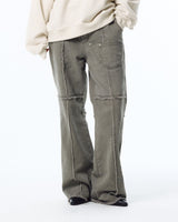 Double Pocket Incision Jeans/Grey