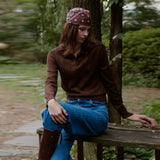 Openwork Collar Wool Knit_Brown