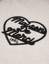 Women's Lovely Heart Raglan Embroidery Hood Zip-up OatmealBlack(FCE1ZP305W)