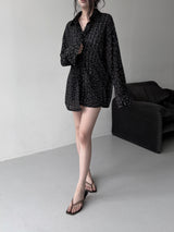 loose-fit leopard grunge shirt (2color1)