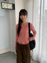 ムヤンドットボーダー長袖Tシャツ