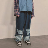 bleach denim pants_blue