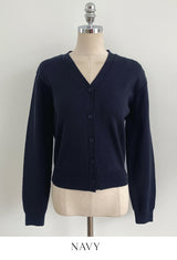 Lensi V-neck basic knit cardigan