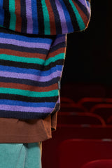 STRIPE MOHAIR KNIT / NAVY
