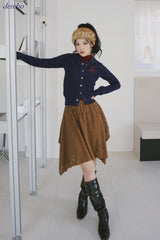 Real Button Embroidered Knit Cardigan