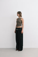 wrinkle top (brown)