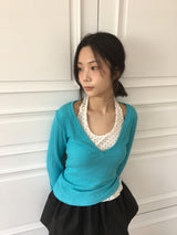 シュ ドット フリル ホルターネック スリーブレス (2color)