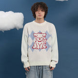 Drawing Puppy Argyle Knit