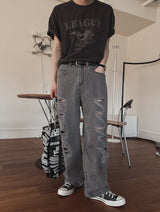 Logan Destroyed Pig Denim Pants