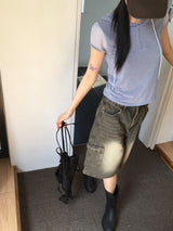 Holka メッシュキャップスリーブハーフジップアップ半袖フード付きTシャツ