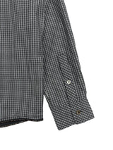 FINE PLAID RANDOM STITCH SILVER THREAD LOGO SQUARE LABEL HEM COLOR-TOOTH ZIPPER SIDE HAND-SEWN BUTTON SHIRT