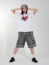 BASKETBALL DENIM HALF PANTS (GREY)