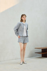 CHERISH TWEED JACKET / SKY BLUE