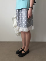 Vert polka dot skirt (2color)