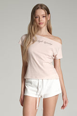 Clean-cut lettering top, Pink