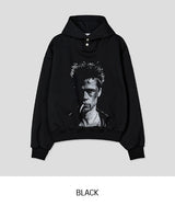 B-Pit Print Snap Balloon Crop Hoodie