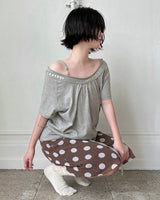 Shell Button Openneck Tee (3colors)