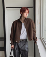 Sven Suede High-Neck Cardigan