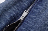13DE MARZO Bear Denim Jacket Tote Bag Blue