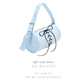 2ウェイベルティドストラップバーレルバッグ スモール_LIGHT WASH DENIM