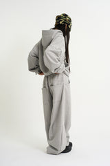 Terry wide belted sweatpants