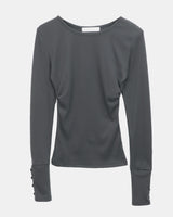 ソエルスリムフィットボタンロングスリーブTシャツ
