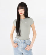 SLIM FIT REGULAR BUTTON HALF T-SHIRT [3color]