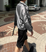 Lightweight High-Neck Side Track Wind Jacket 4color